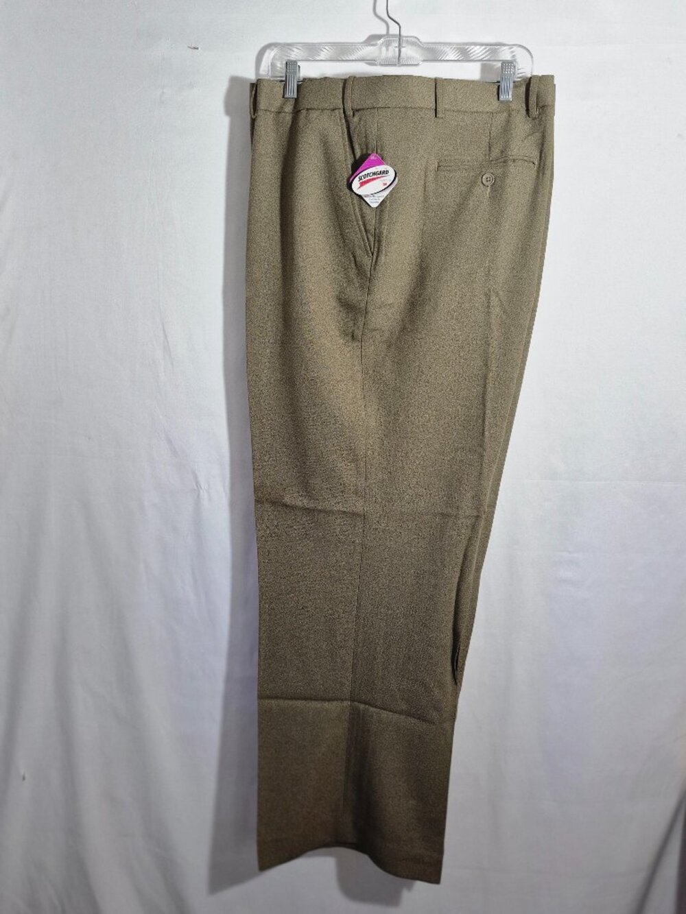 Haband's dress slacks, marbled brown, scotch guard, waist adjusters, 52/30 NWT